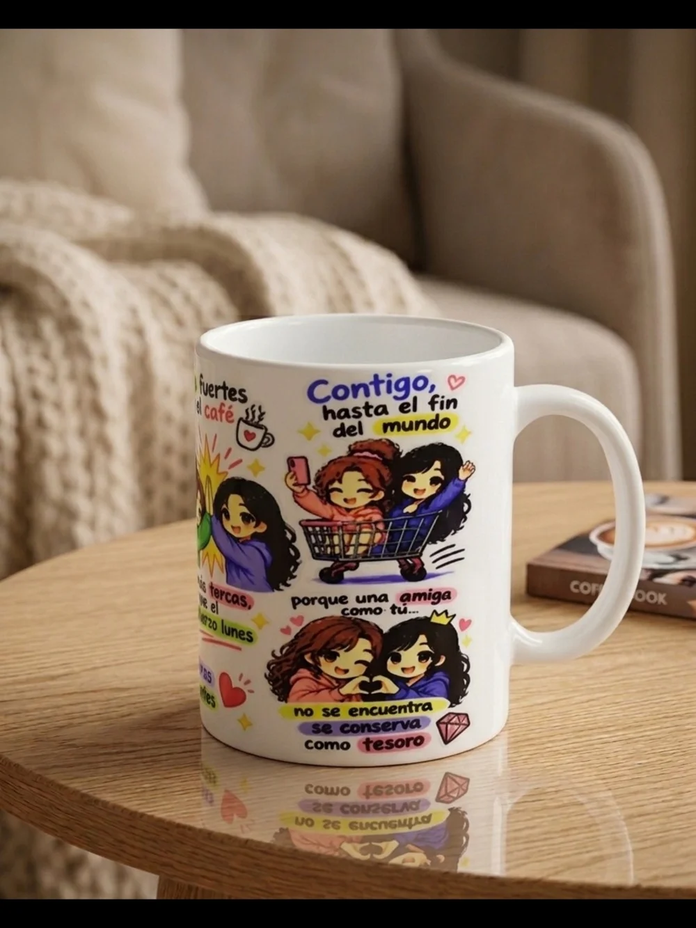Friendship Spanish Quote Ceramic Mug - White